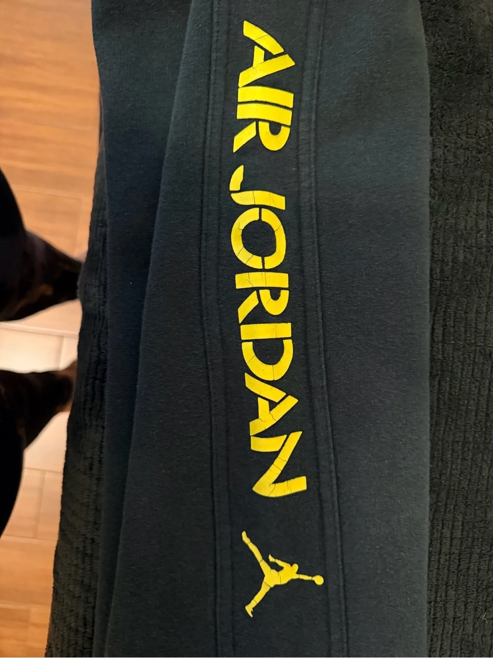 Jordan Black Sweatpants with Yellow Side Logo